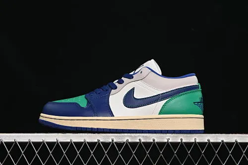 All categories Air Jordan Jordan series basketball shoes Air Jordan 1 Low Air Jordan 1 Low AJ1 Joe 1 blue and green color matching low-top cultural casual sneakers 553558-147